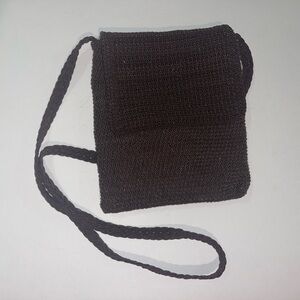 Carlo D’Santi Dark Brown Knit Crossbody Bag with Mini Pouch